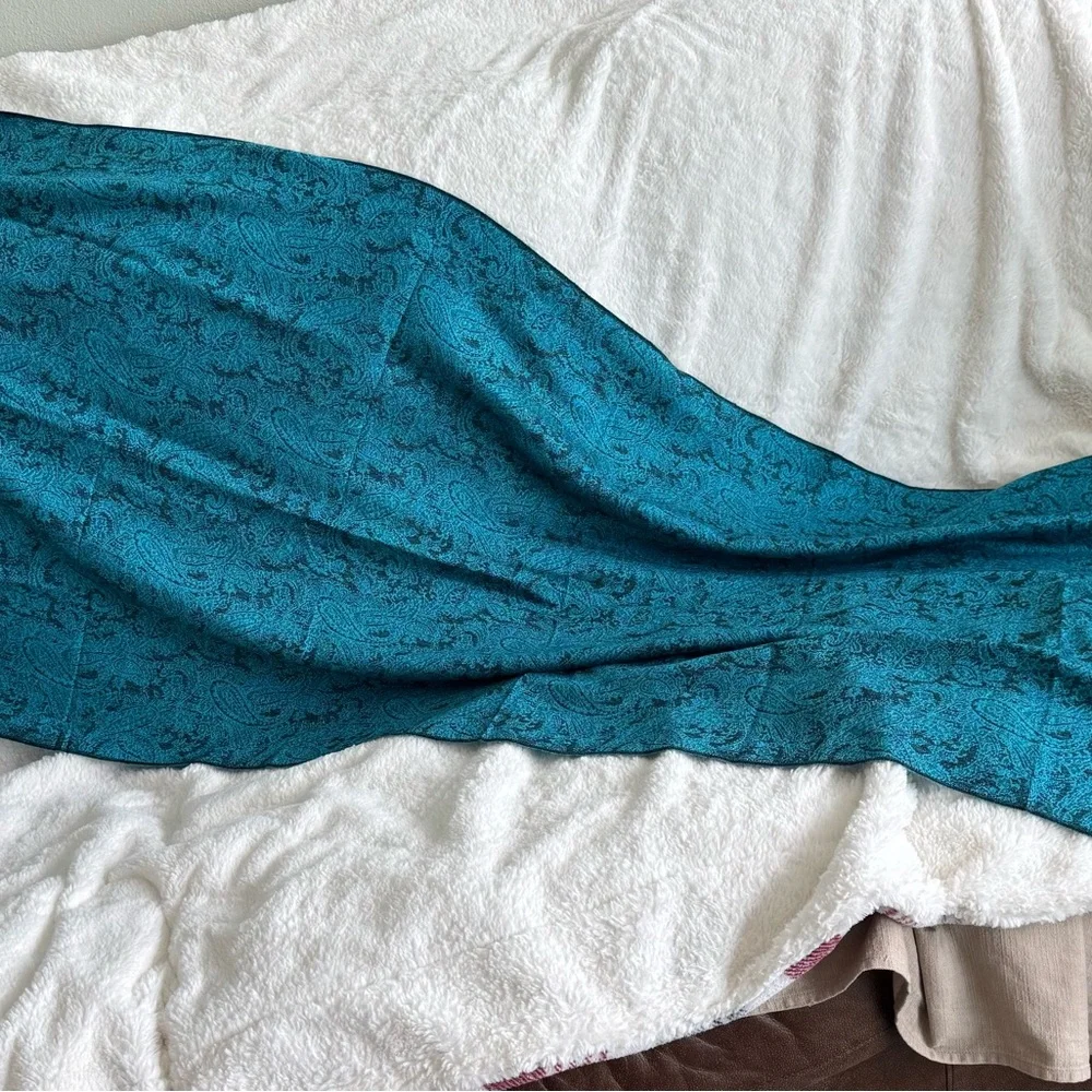 Elegant Paisley Teal Scarf